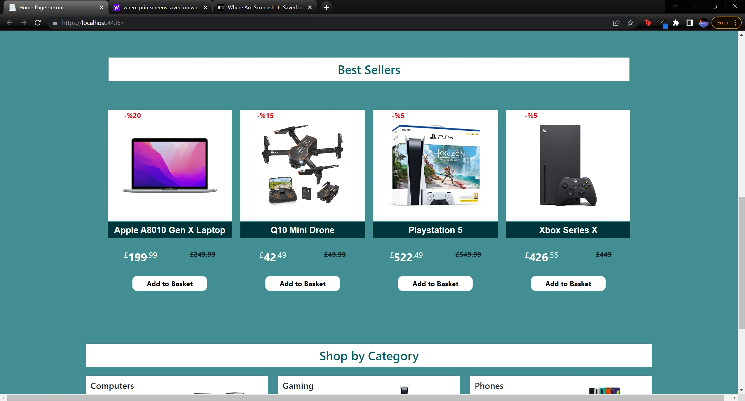 E Commerce Top Sellers Section Preview Image